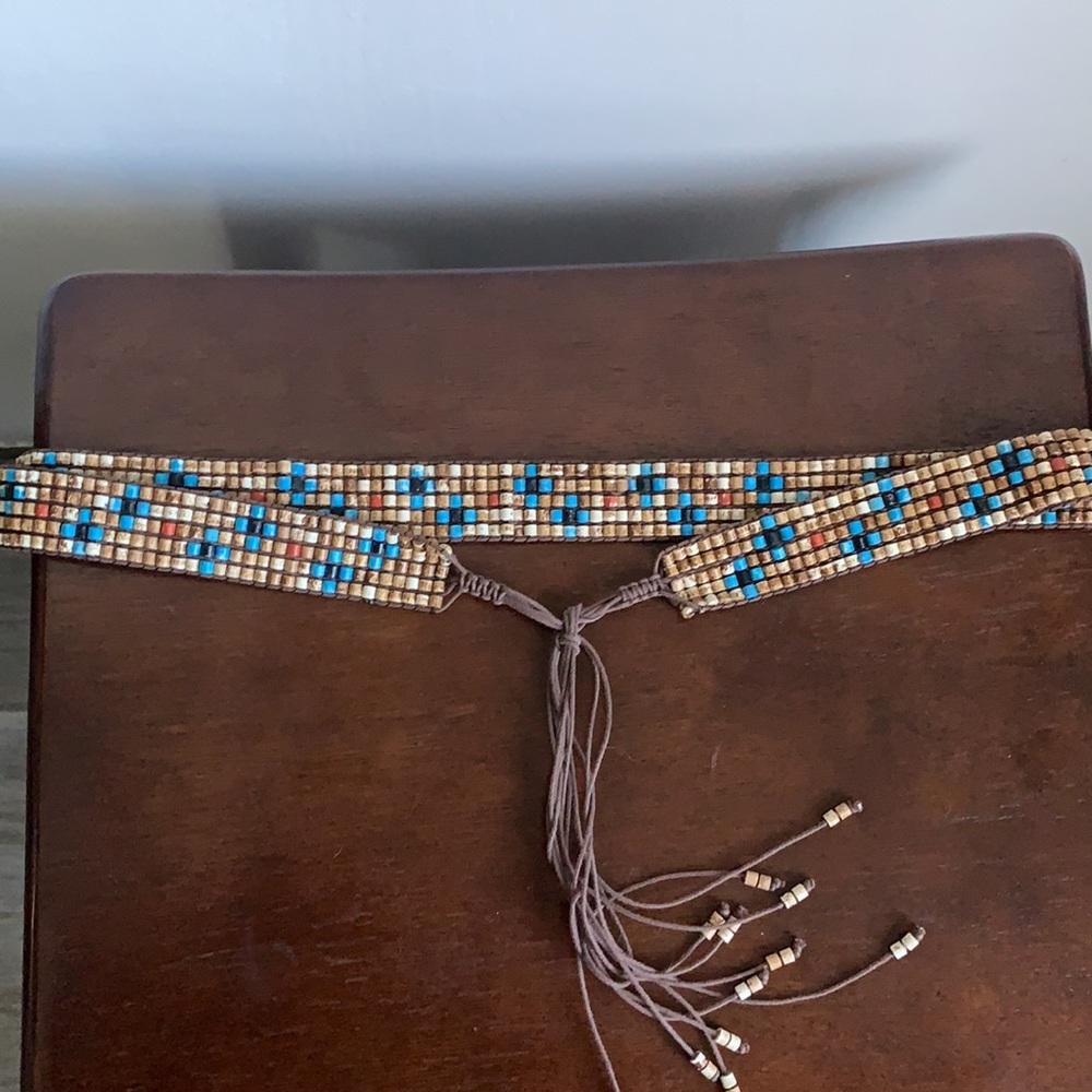 Brazilian Handmade Colorful Beaded Belt Size M